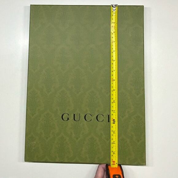 GUC | Gucci | Storage/Gift Box w/ 2 Ribbons | Green | W12 x H15 x D2 inch - Picture 10 of 11